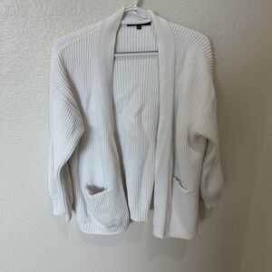 Quince Cream Open-Front Cardigan